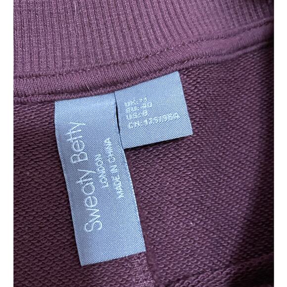 Sweaty Betty Revive Relaxed Oversize Fit Comfy Sweatshirt Purple Maroon Size 8 - Picture 3 of 7